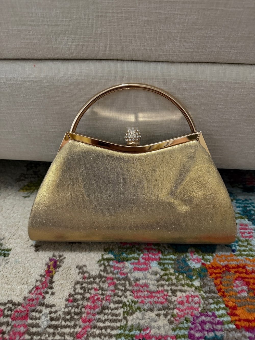 Gold Glitter Crossbody Clutch - Picture 2 of 4
